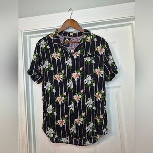 English Laundry Black Floral Men's Shirt Size Large